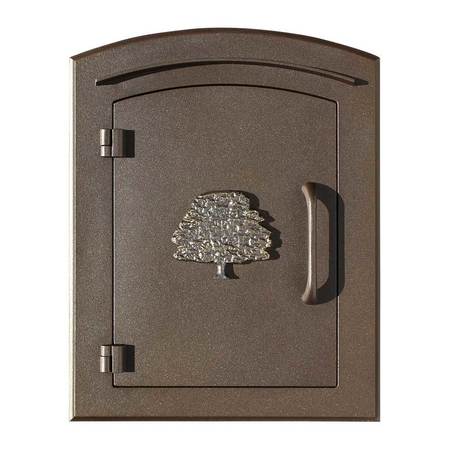 QUALARC Column Mount Mailbox w/"Decorative Oak Tree Logo", Bronze MAN-1404-BZ